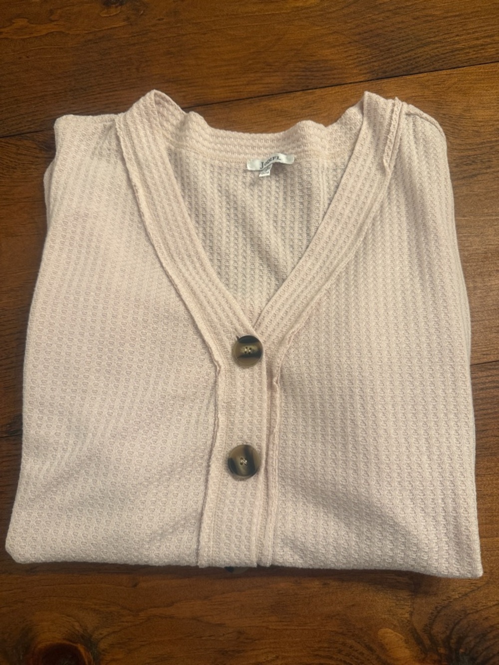 JODIFL women’s ' Button-Front Short Sleeve Top in Pale Pink - Picture 5 of 6